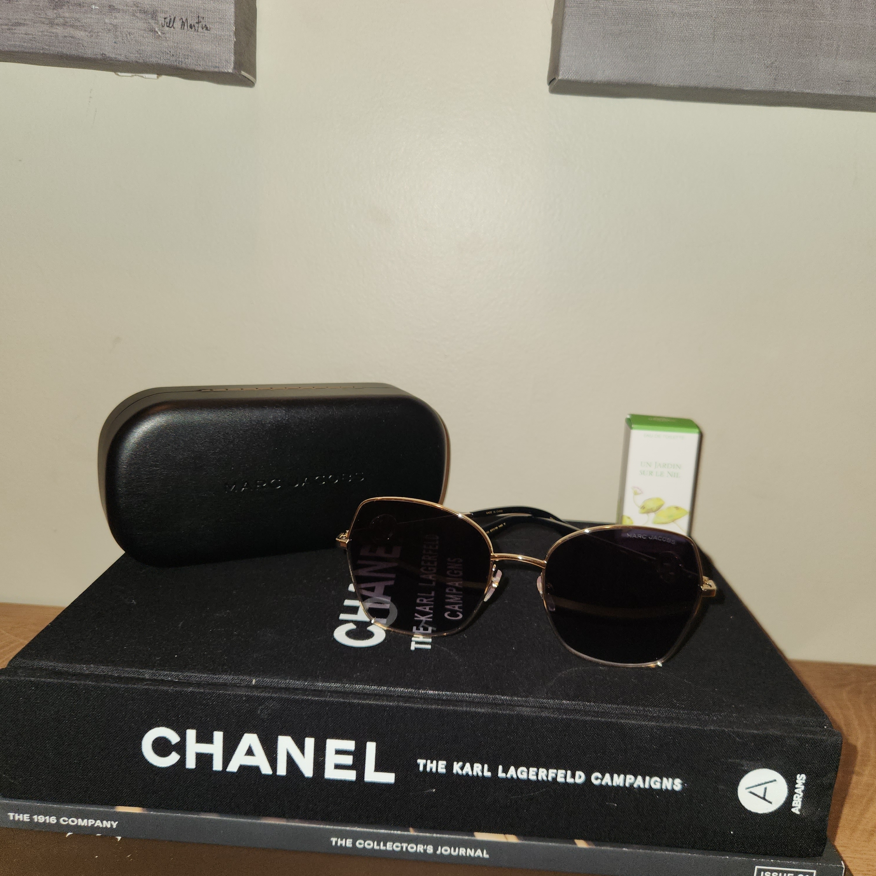 Marc Jacobs Gold Frame Sunglasses With Black Lenses